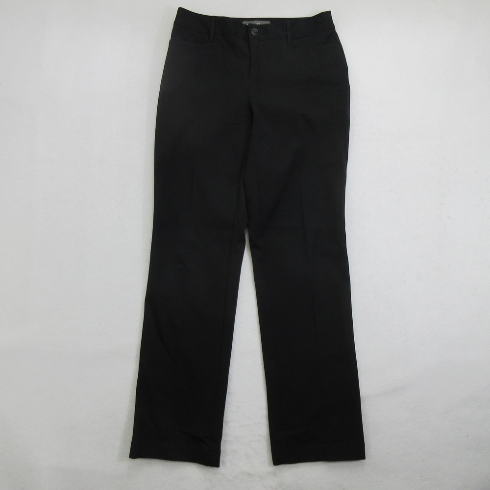 Eddie Bauer Women's Pants Size 4 Curvy Fit Black Straight Leg Cotton Stretch